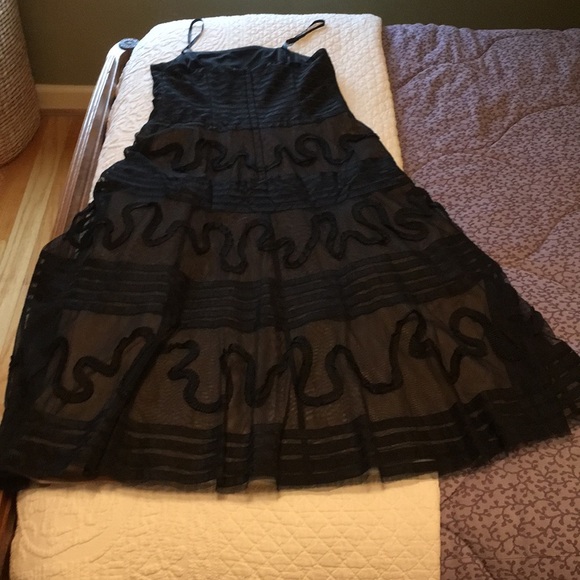 BCBG Vintage Black overlay Dress - Picture 2 of 3